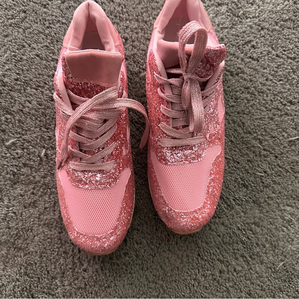 Pink sparkling Low-Top Sneakers